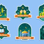 fasting-ramadan-month-sticker-collection-free-vector